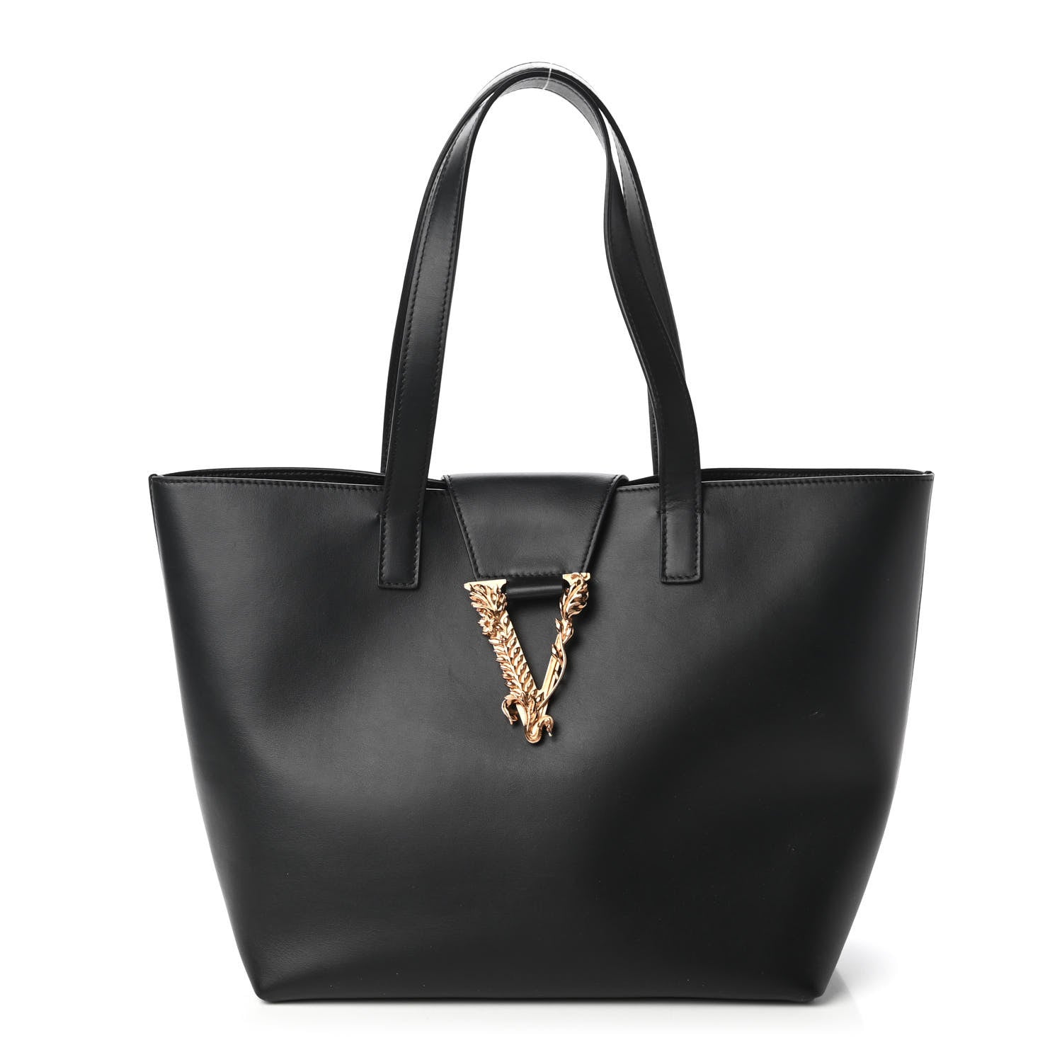 Versace Vitello Virtus Tote Black 1 of 10