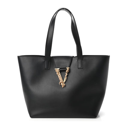 Versace Vitello Virtus Tote Black 1 of 10