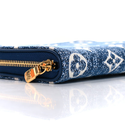 Louis Vuitton Denim Monogram Jacquard Zippy Coin Purse Bleu 7 of 9