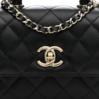 Chanel Caviar Quilted Coco Handle Clutch With Chain Black 7 of 10