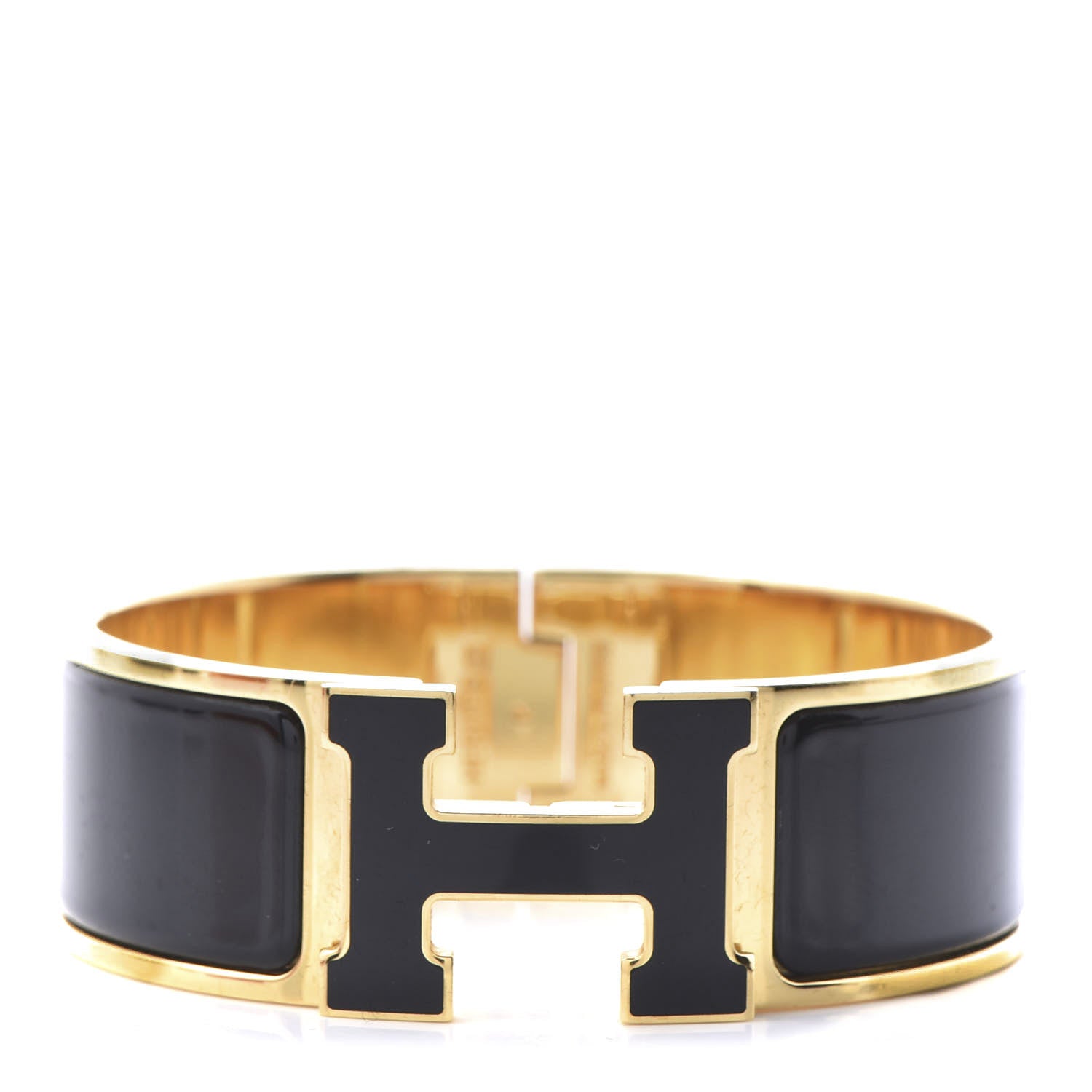 Hermes Enamel Wide Clic Clac H Bracelet PM Black 1 of 4