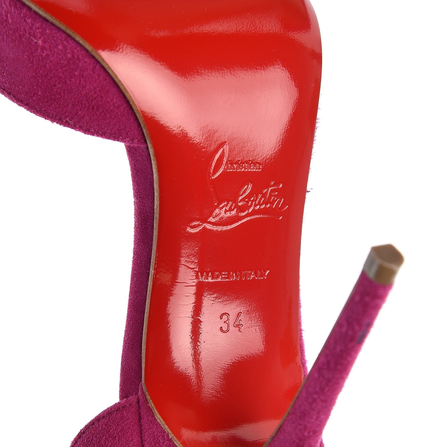 Christian Louboutin Veau Velour Iriza 100 Pumps 34 Eveque 6 of 8