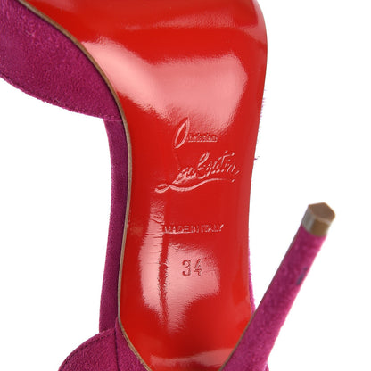 Christian Louboutin Veau Velour Iriza 100 Pumps 34 Eveque 6 of 8