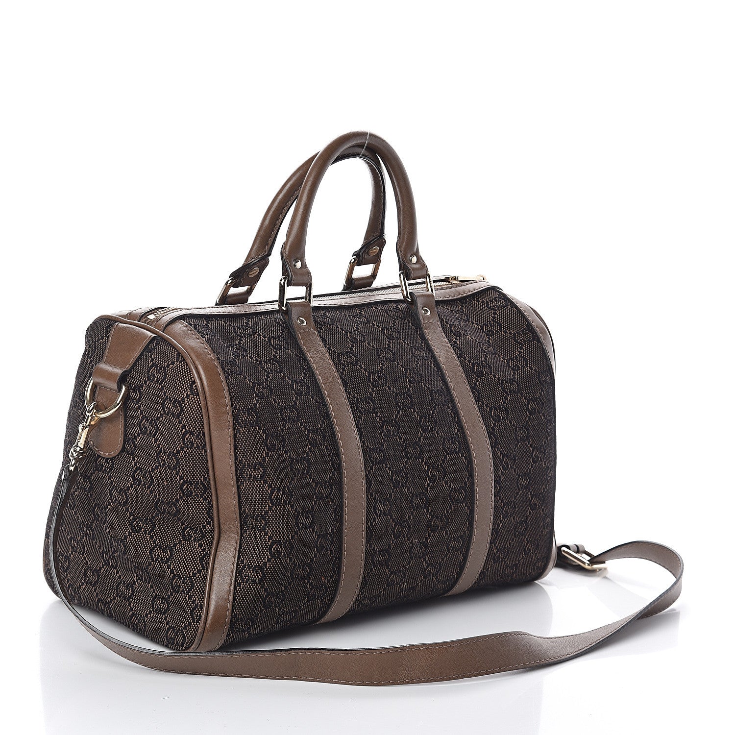 Gucci Monogram Medium Vintage Web Joy Boston Brown 2 of 8