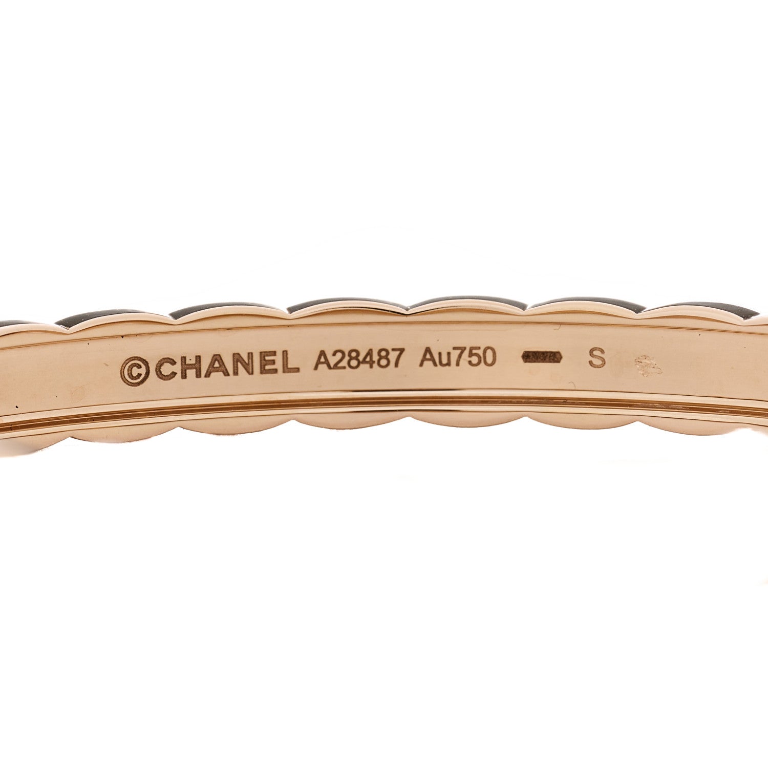 Chanel 18K Beige Gold Coco Crush Bangle Bracelet S 4 of 4