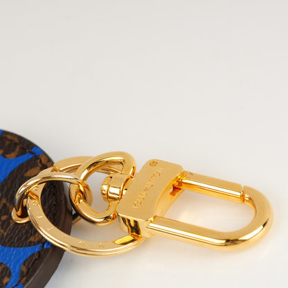 Louis Vuitton Monogram Kusama Pumpkin Dots Key Ring Blue 9 of 10