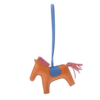 Hermes Milo Lambskin Grigri Rodeo Horse Bag Charm MM Orange Bleu Zanzibar Rose Azalee 1 of 5