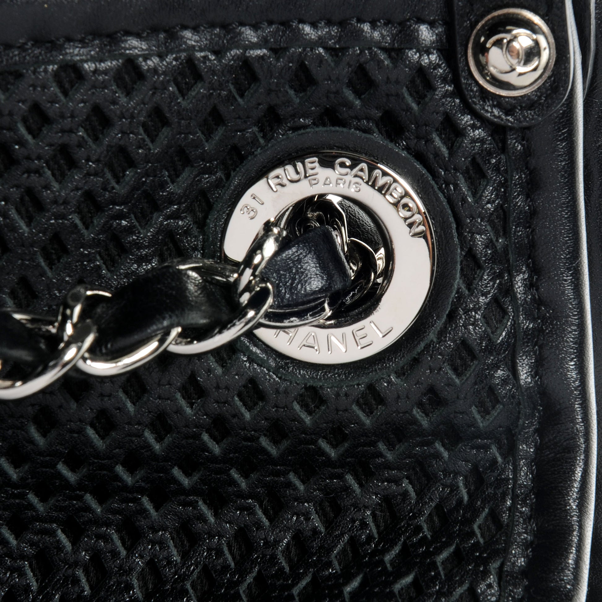 Chanel Calfskin Perforated Up In The Air Tote Black 8 of 9
