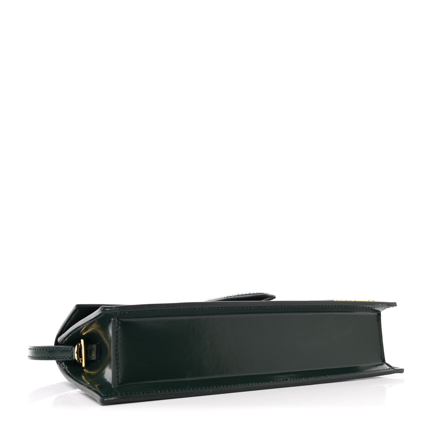 Glazed Calfskin Le Bambino Long Dark Green