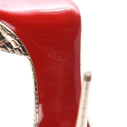 Christian Louboutin Metallo Cocco Iriza 100 Pumps 38 Platine 6 of 7