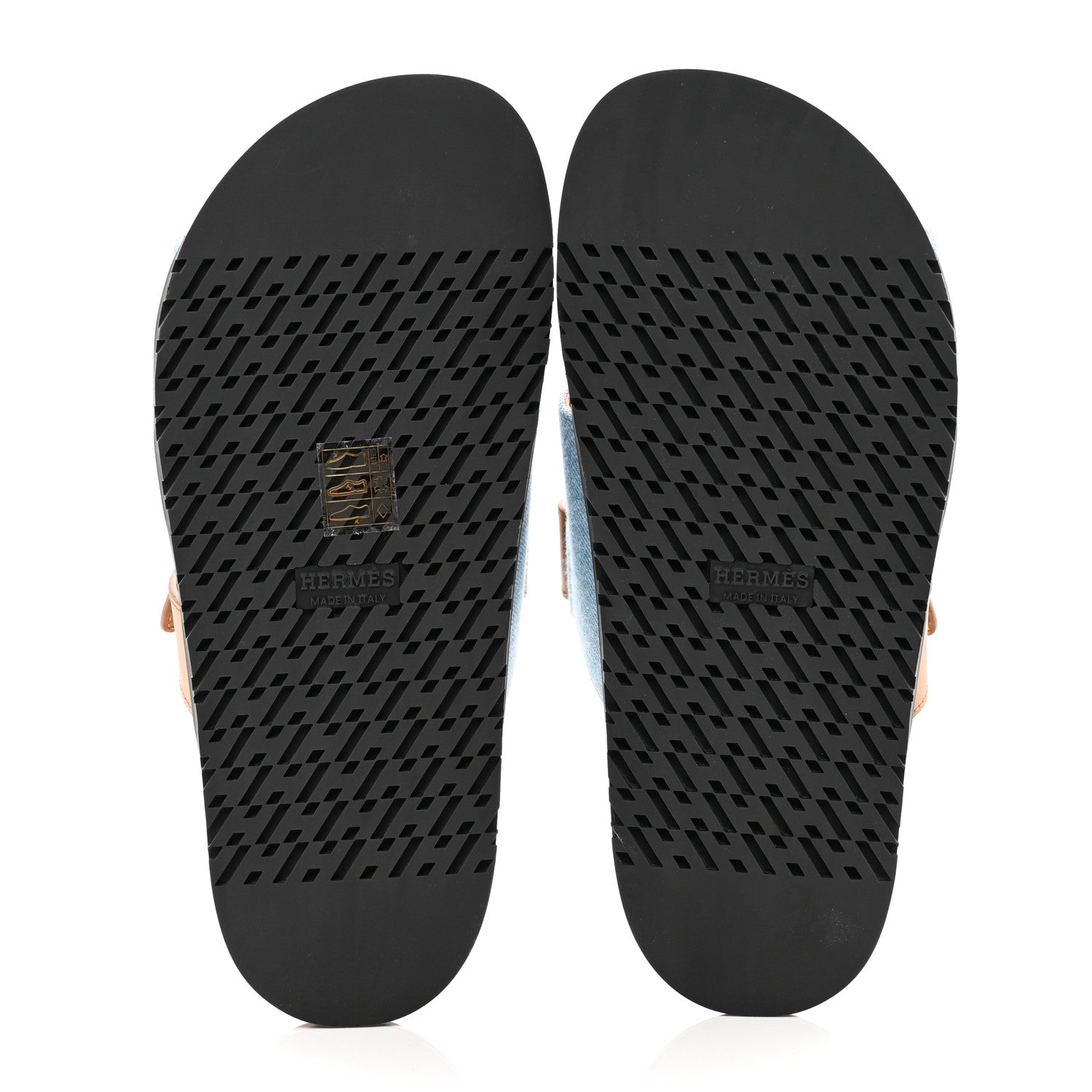 Hermes Denim Calfskin Womens Chypre Sandals 37.5 Bleu Clair Naturel 5 of 8