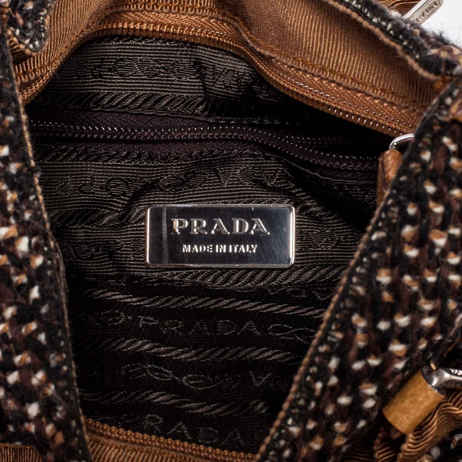 Prada Tweed Leather Tote 8 of 8