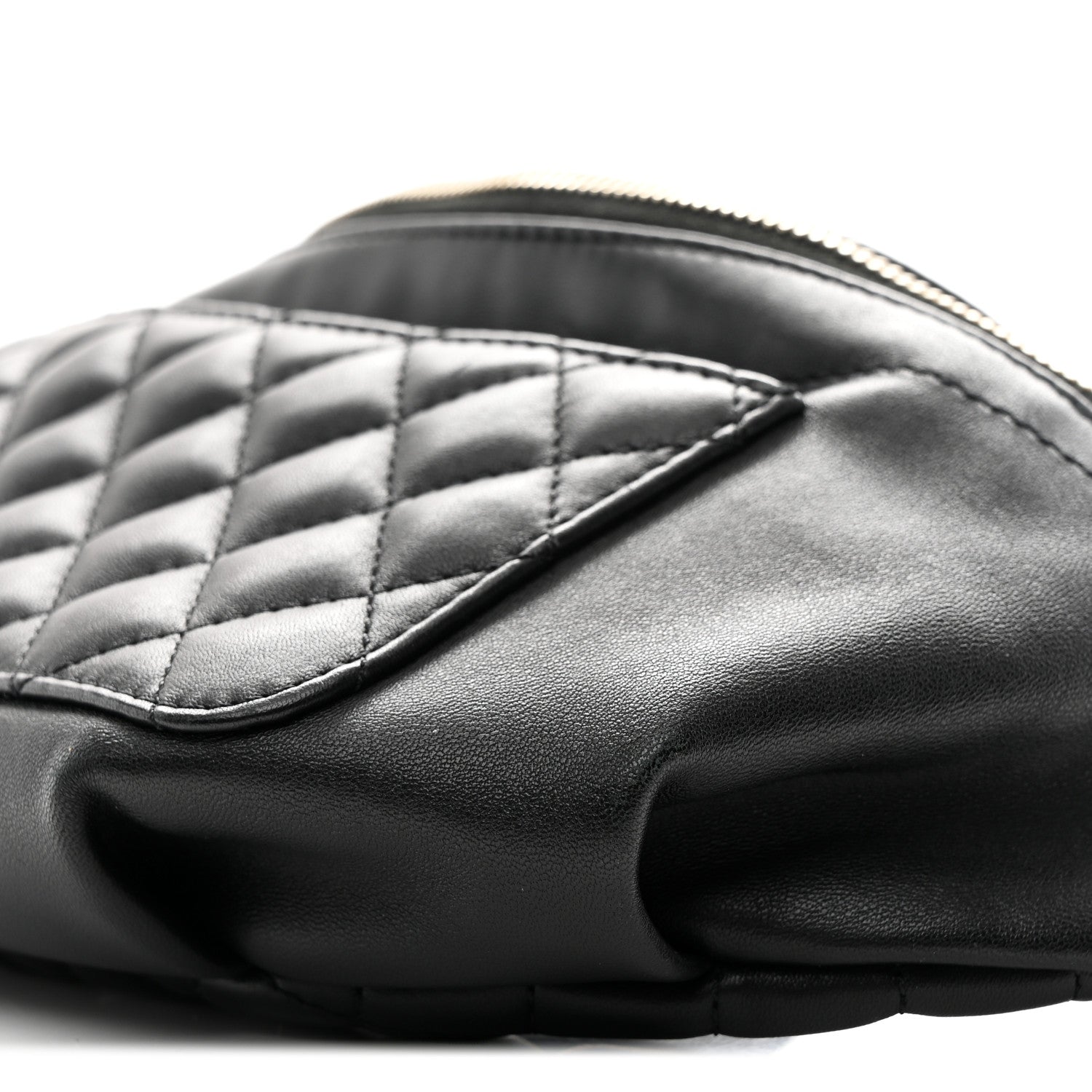 Chanel Lambskin Quilted Waist Bag Fanny Pack Black 18 of 19