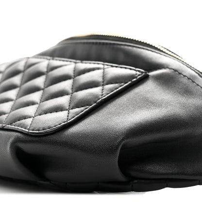 Chanel Lambskin Quilted Waist Bag Fanny Pack Black 18 of 19
