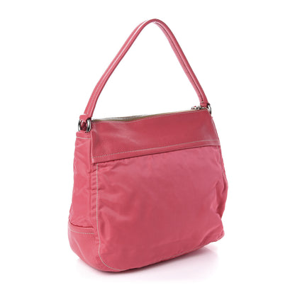 Prada Nylon Vitello Daino Hobo Fuxia 3 of 10