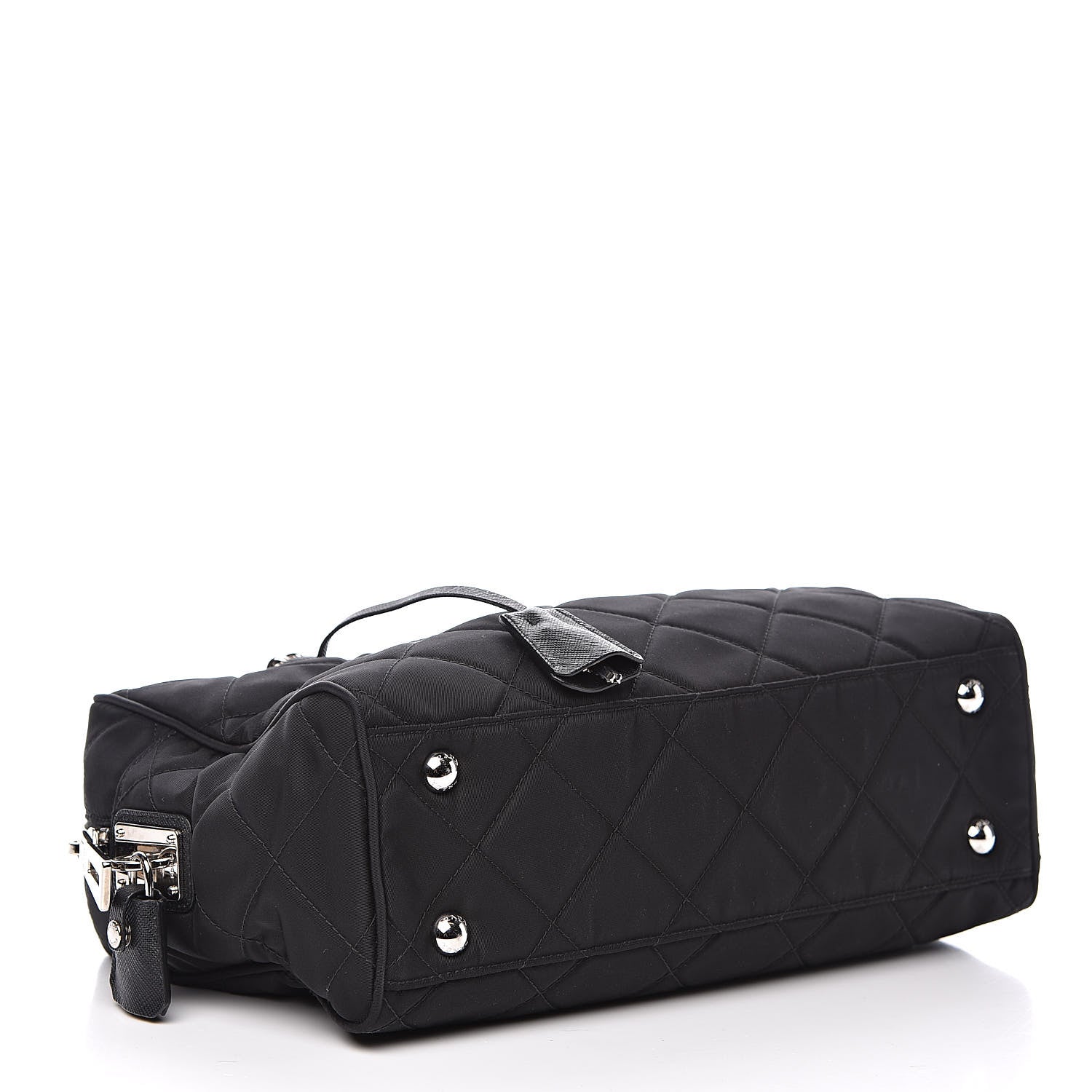 Prada Nylon Tessuto Impuntu Quilted Shoulder Bag Black 4 of 9