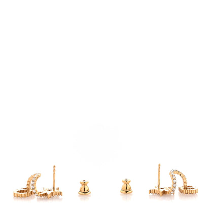 Christian Dior Crystal Clair D Lune Wrap Around Earrings Gold 3 of 4