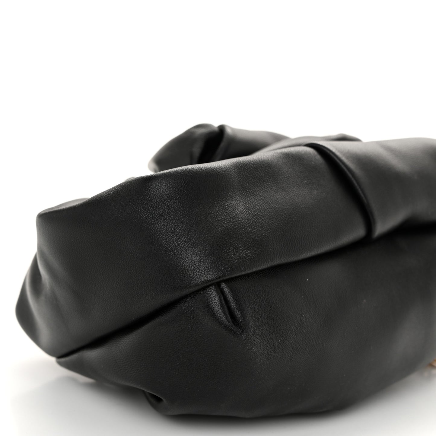 Smooth Calfskin Rose Clutch Black