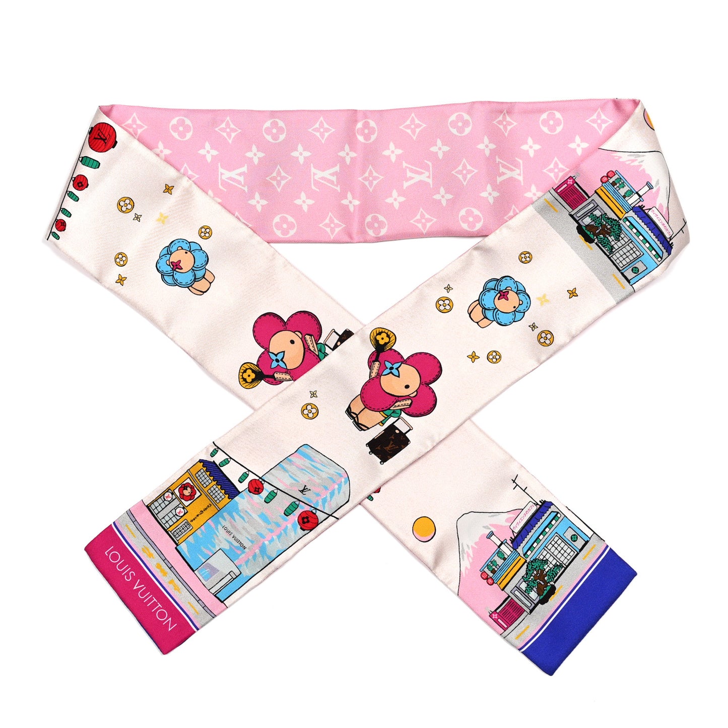 Silk Monogram Tokyo Vivienne Bandeau Pink