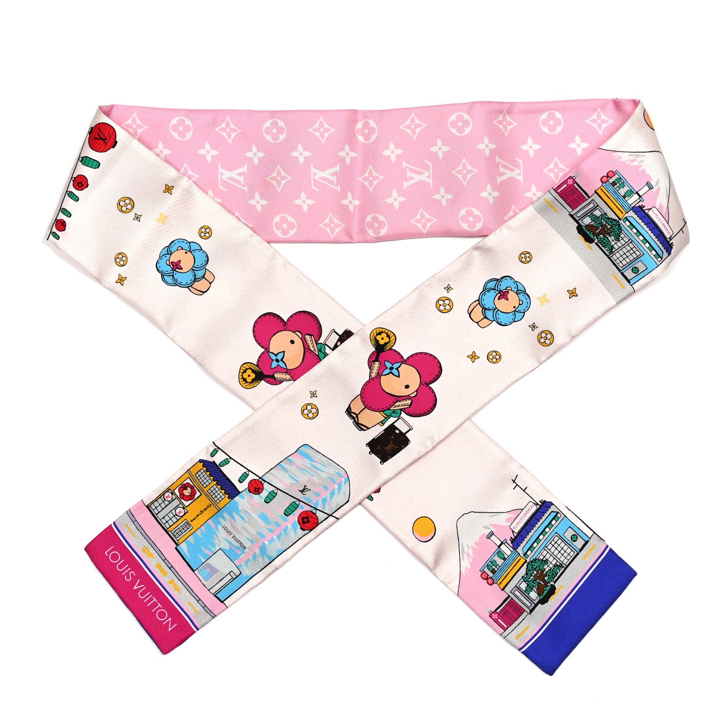 Louis Vuitton Silk Monogram Tokyo Vivienne Bandeau Pink 1 of 3