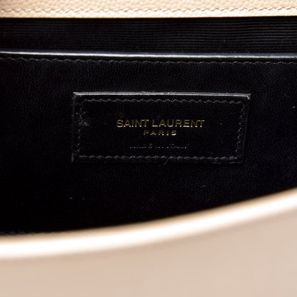 Saint Laurent Grain De Poudre Medium Monogram Kate Satchel Nude Powder 8 of 10