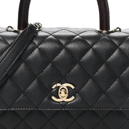 Chanel Caviar Quilted Lizard Embossed Mini Coco Handle Flap  Black 8 of 10