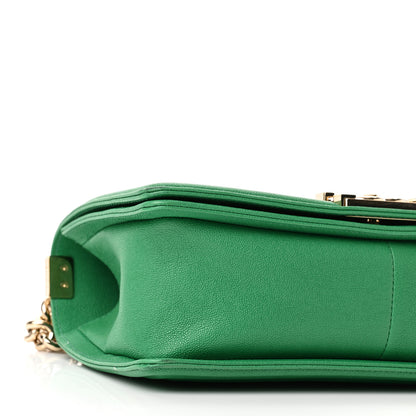 Chanel Caviar Quilted Medium Boy Flap Green 9 of 12