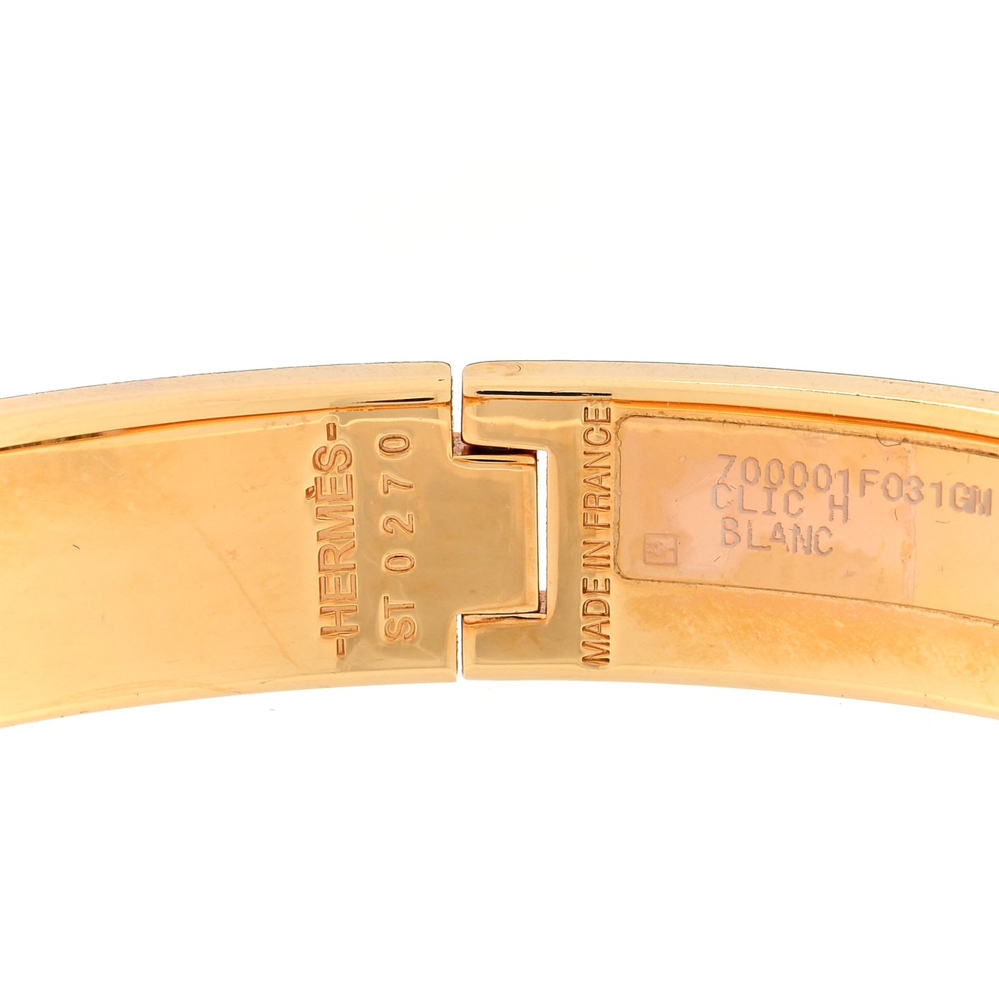 Enamel Narrow Clic Clac H Bracelet GM White
