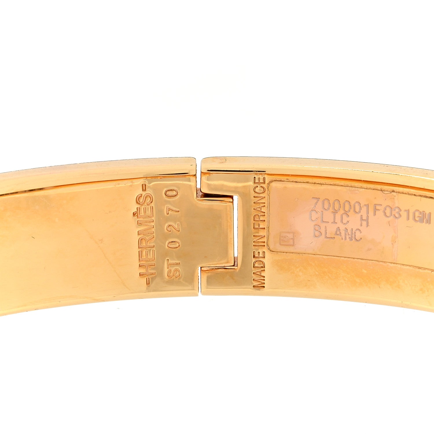 Hermes Enamel Narrow Clic Clac H Bracelet GM White 3 of 3