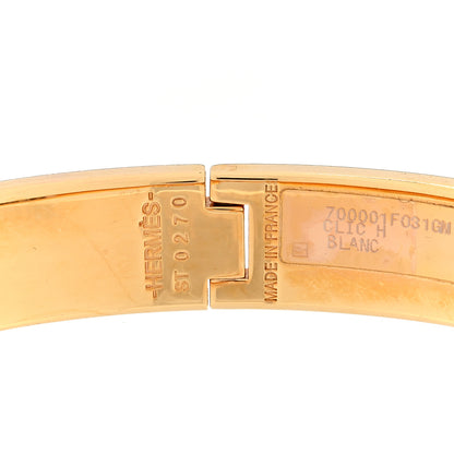Hermes Enamel Narrow Clic Clac H Bracelet GM White 3 of 3