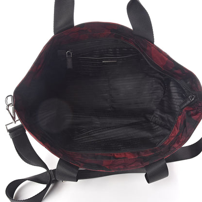 Prada Tessuto Nylon Camouflage Shopping Tote Bordeaux 5 of 9