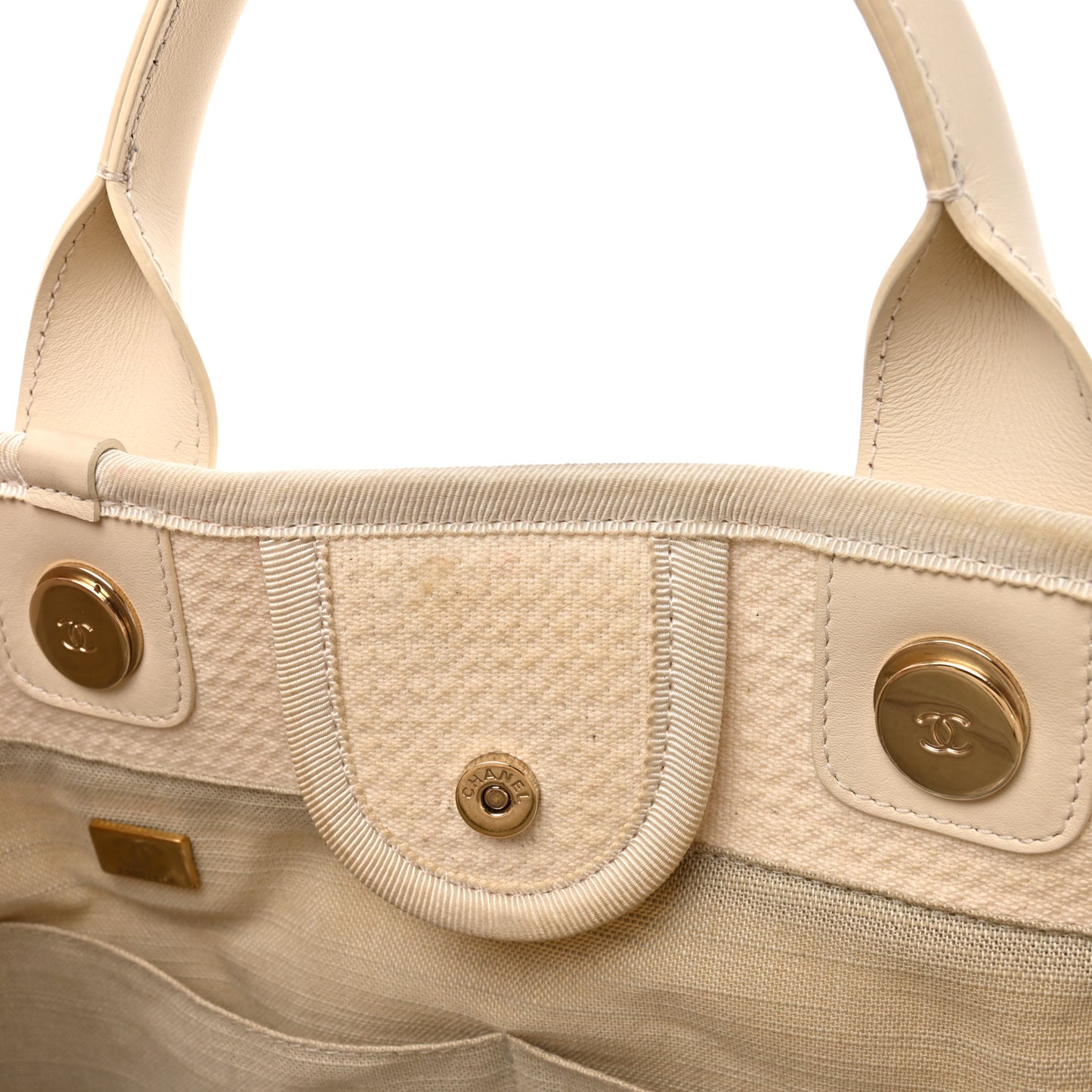 Mixed Fibers Small Deauville Tote White