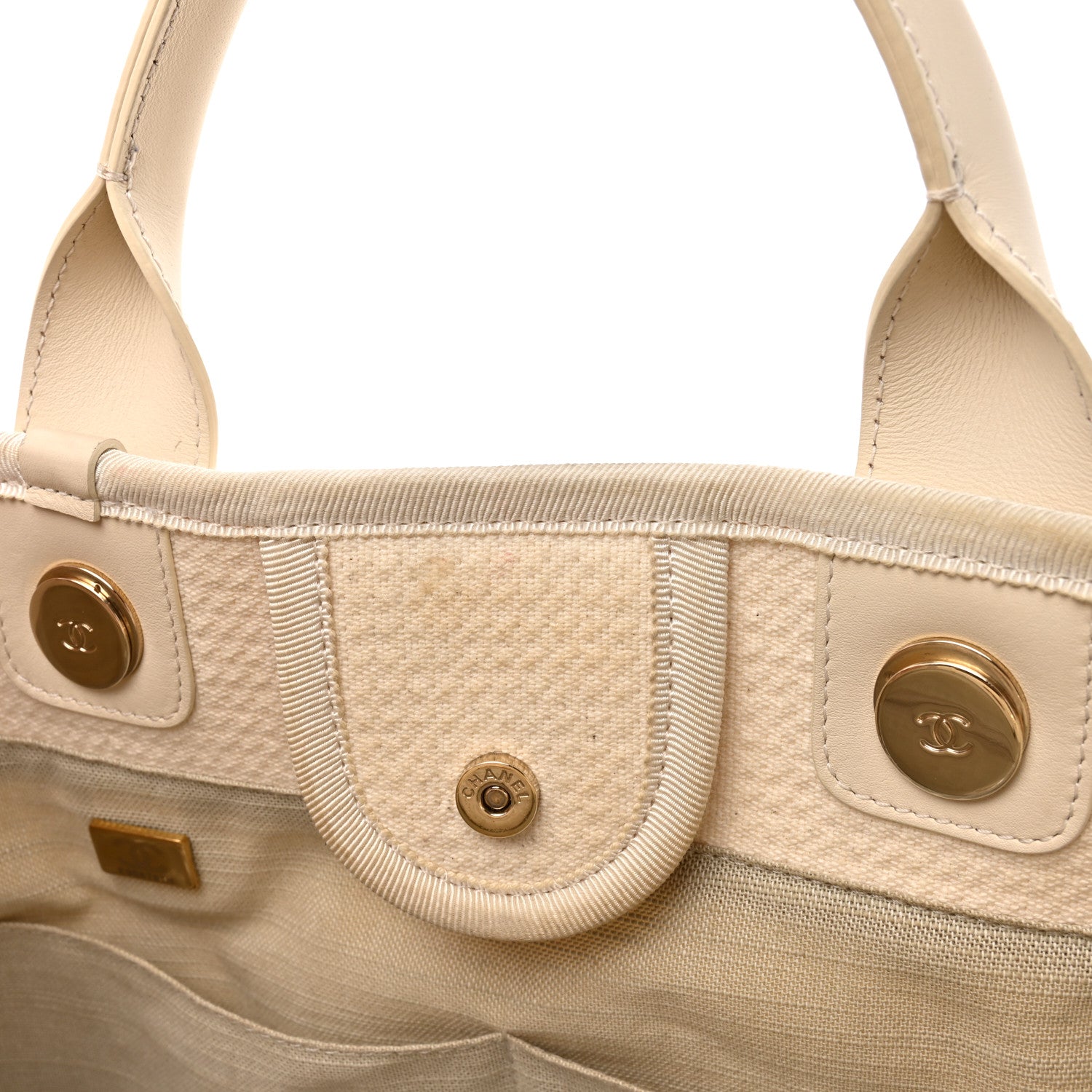 Chanel Mixed Fibers Small Deauville Tote White 13 of 19