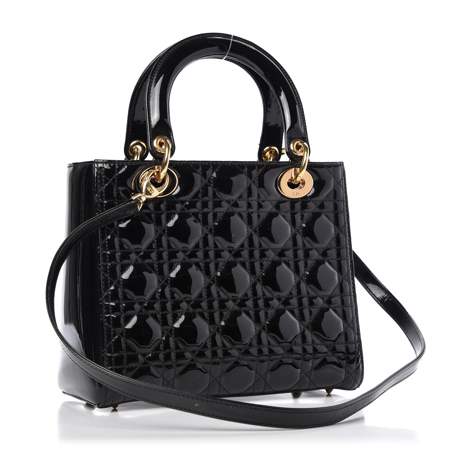 Christian Dior Patent Cannage Medium Lady Dior Black 3 of 9