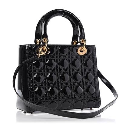 Christian Dior Patent Cannage Medium Lady Dior Black 3 of 9