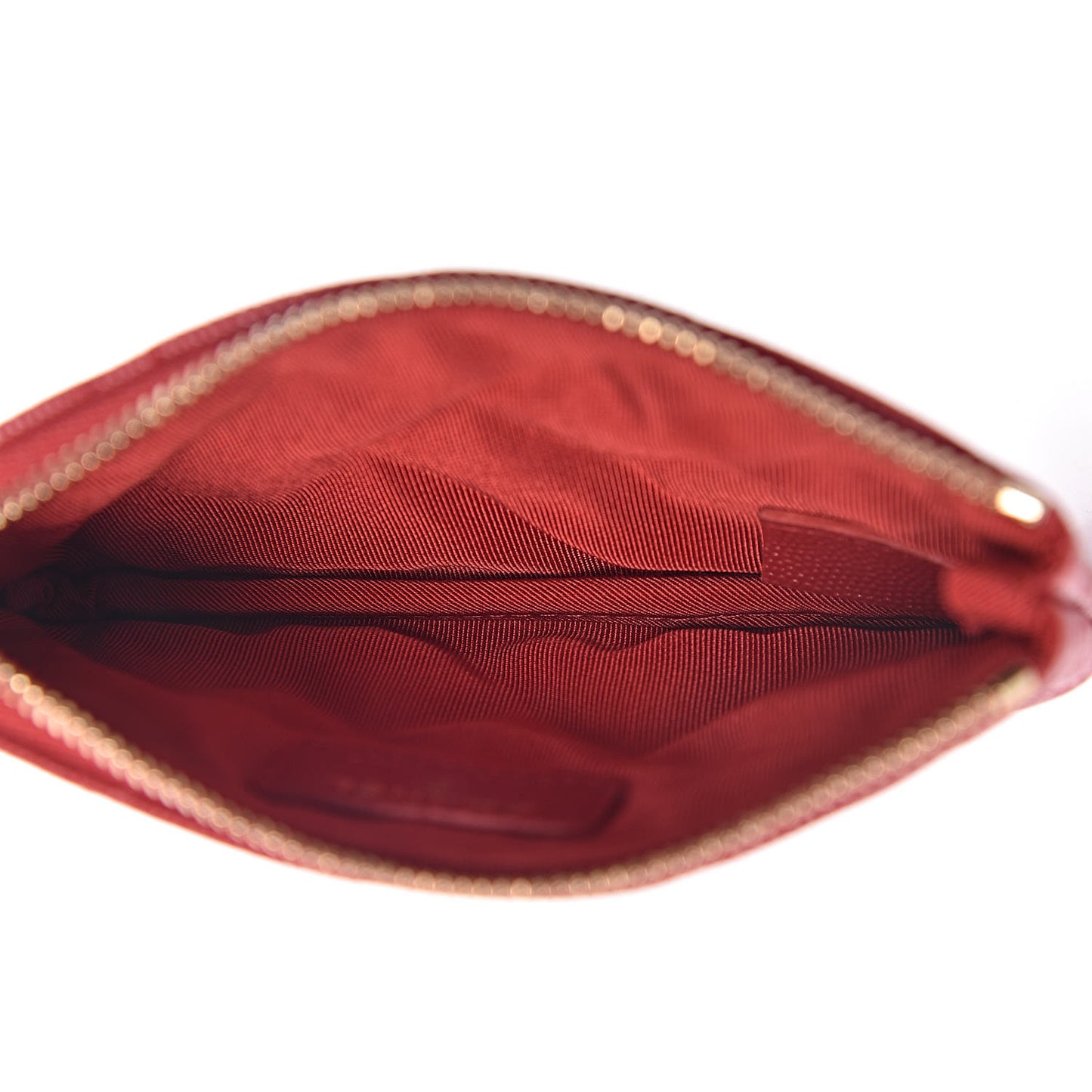 Caviar Quilted Small Cosmetic Case Red