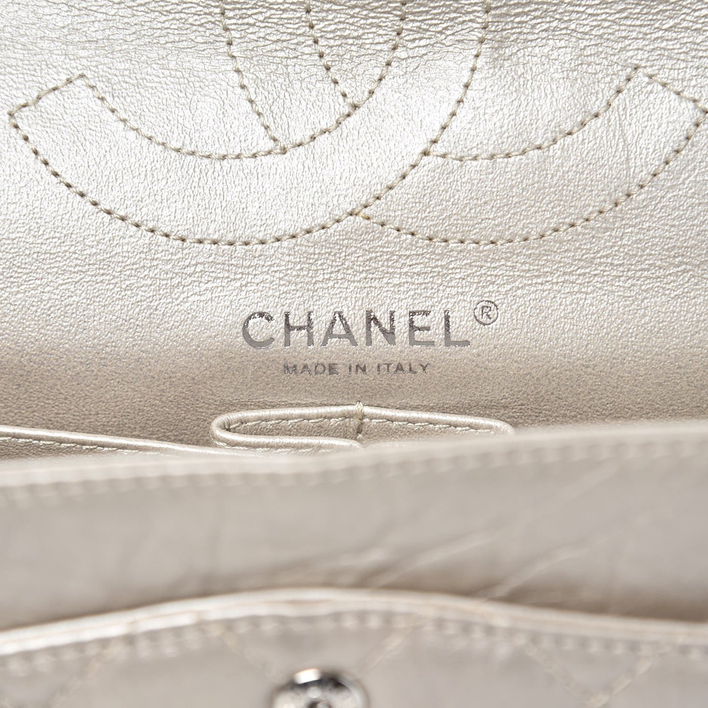 Metallic Aged Calfskin Quilted 2.55 Reissue 226 Flap Silver