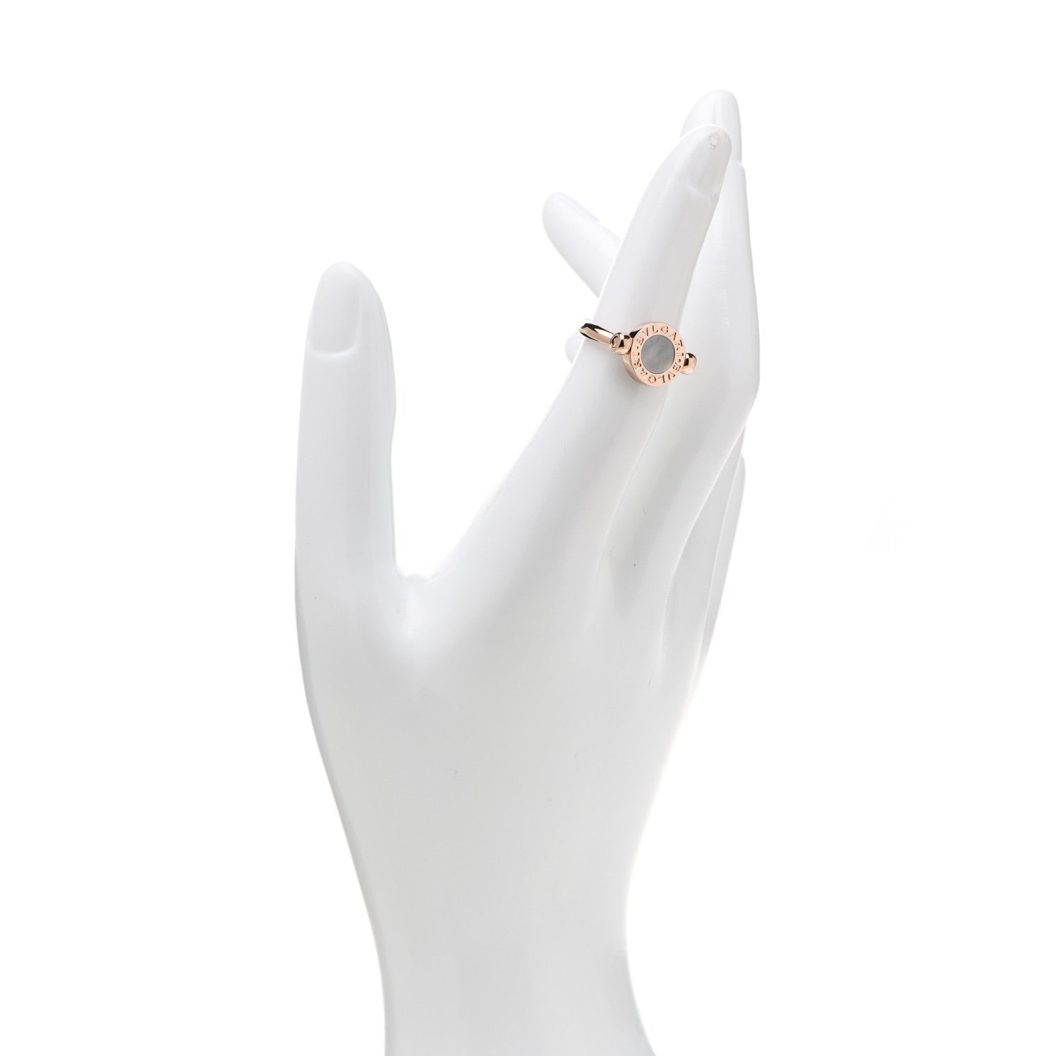 Bulgari 18K Rose Gold Mother of Pearl Onyx BVLGARI BVLGARI Ring 50 5.25 2 of 6
