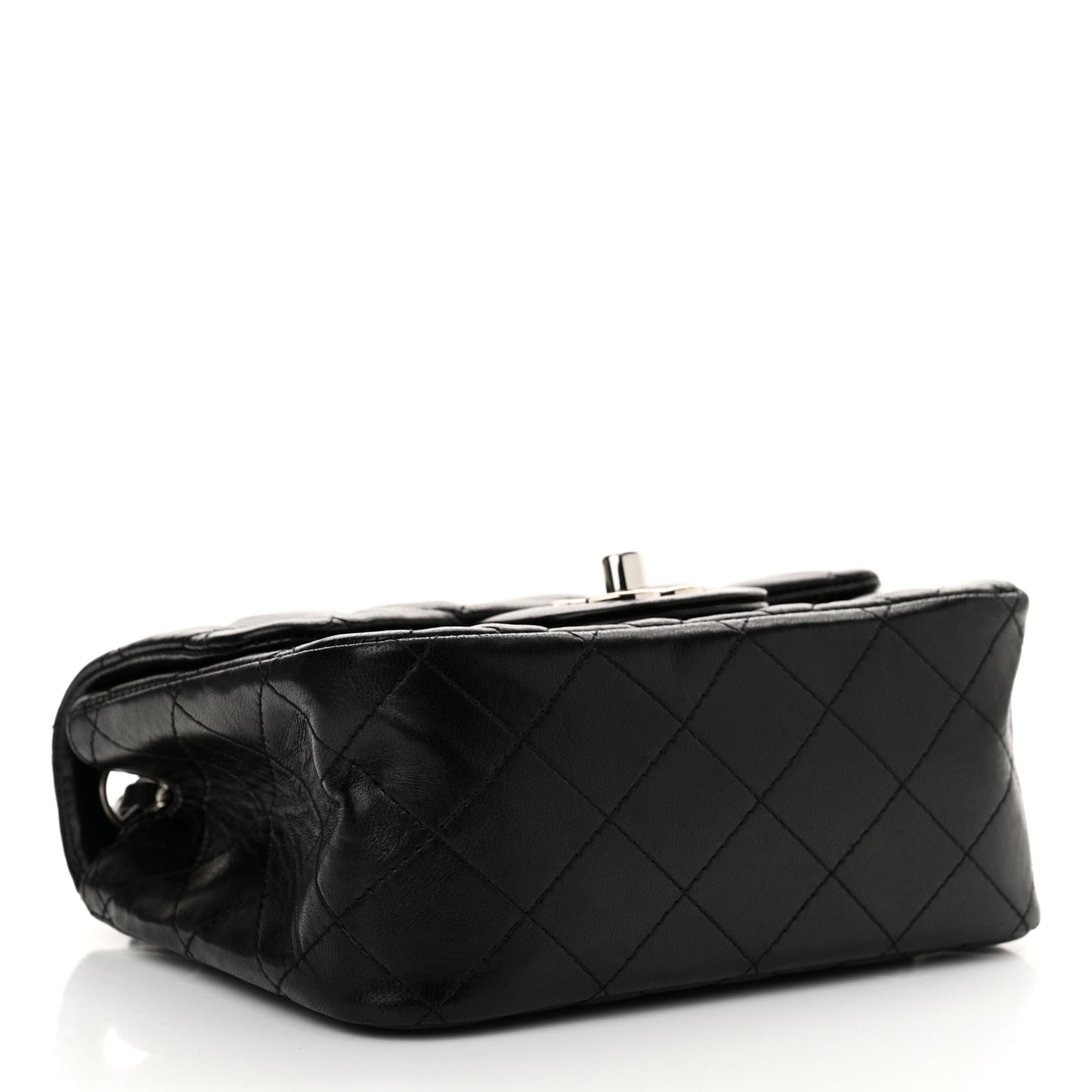 Lambskin Quilted Mini Square Flap Black