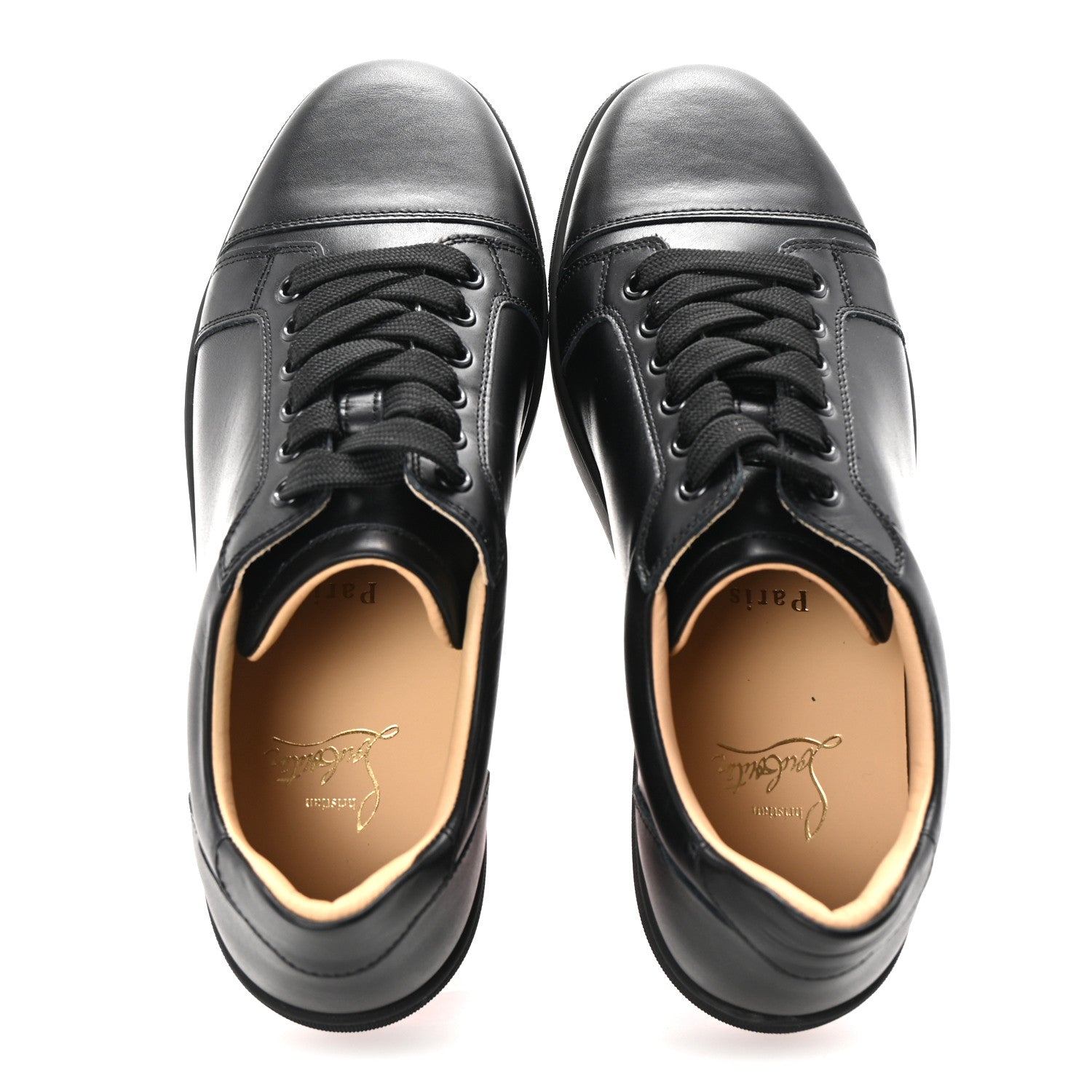 Christian Louboutin Calfskin Vieira Flat Sneakers 39.5 Black 2 of 10