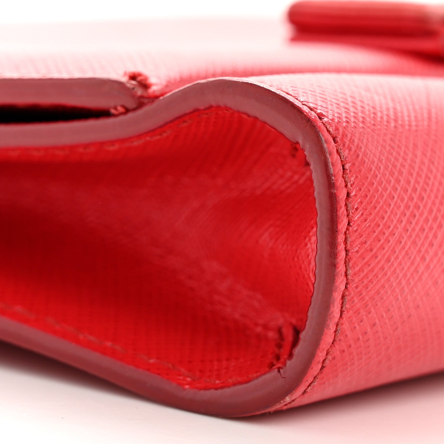 Salvatore Ferragamo Hammered Calfskin Mini Miss Vara Bow Chain Bag Red 8 of 11