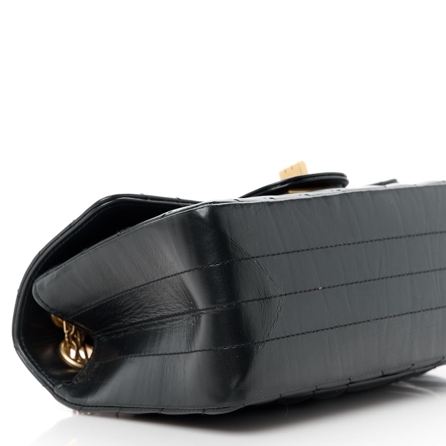 Aged Calfskin Chevron Quilted 2.55 Reissue Mini Flap Black