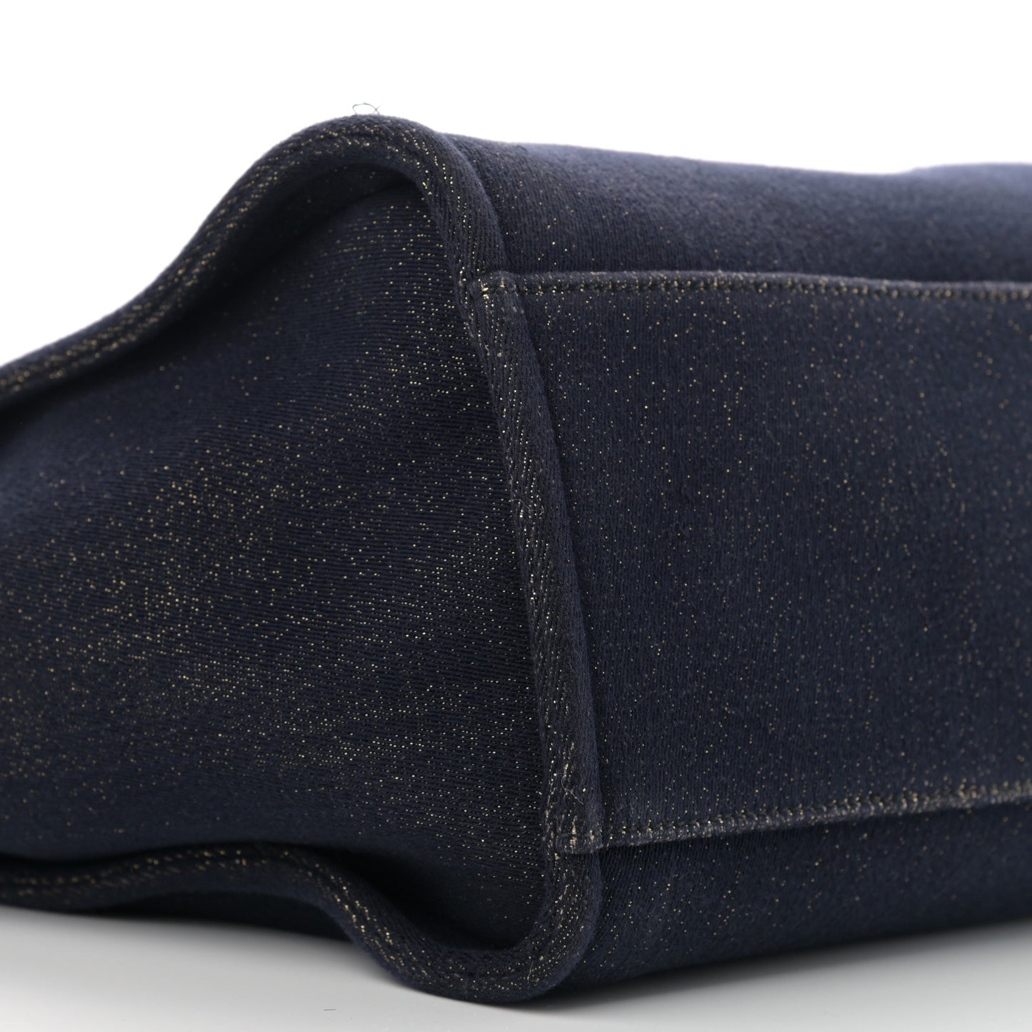 Lurex Canvas Medium Deauville Tote Navy Blue Gold