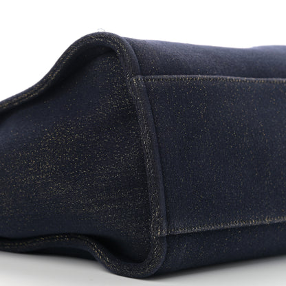 Chanel Lurex Canvas Medium Deauville Tote Navy Blue Gold 9 of 14