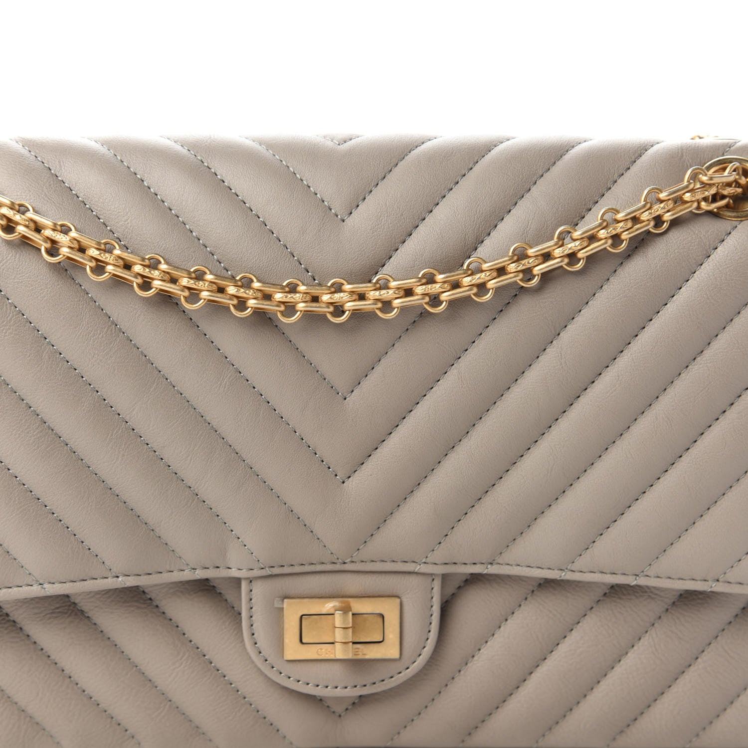 Chanel Calfskin Chevron Quilted 2.55 Reissue 226 Flap Grey 10 of 11