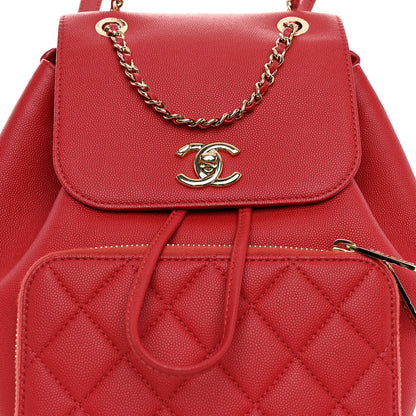 Chanel Caviar Quilted Business Affinity Backpack Red 7 of 9