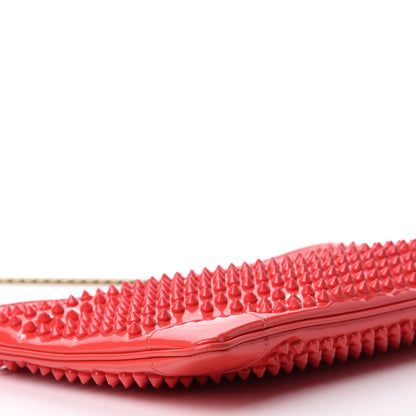 Christian Louboutin Calfskin Studded Loubiposh Chain Clutch Framboisine 6 of 11