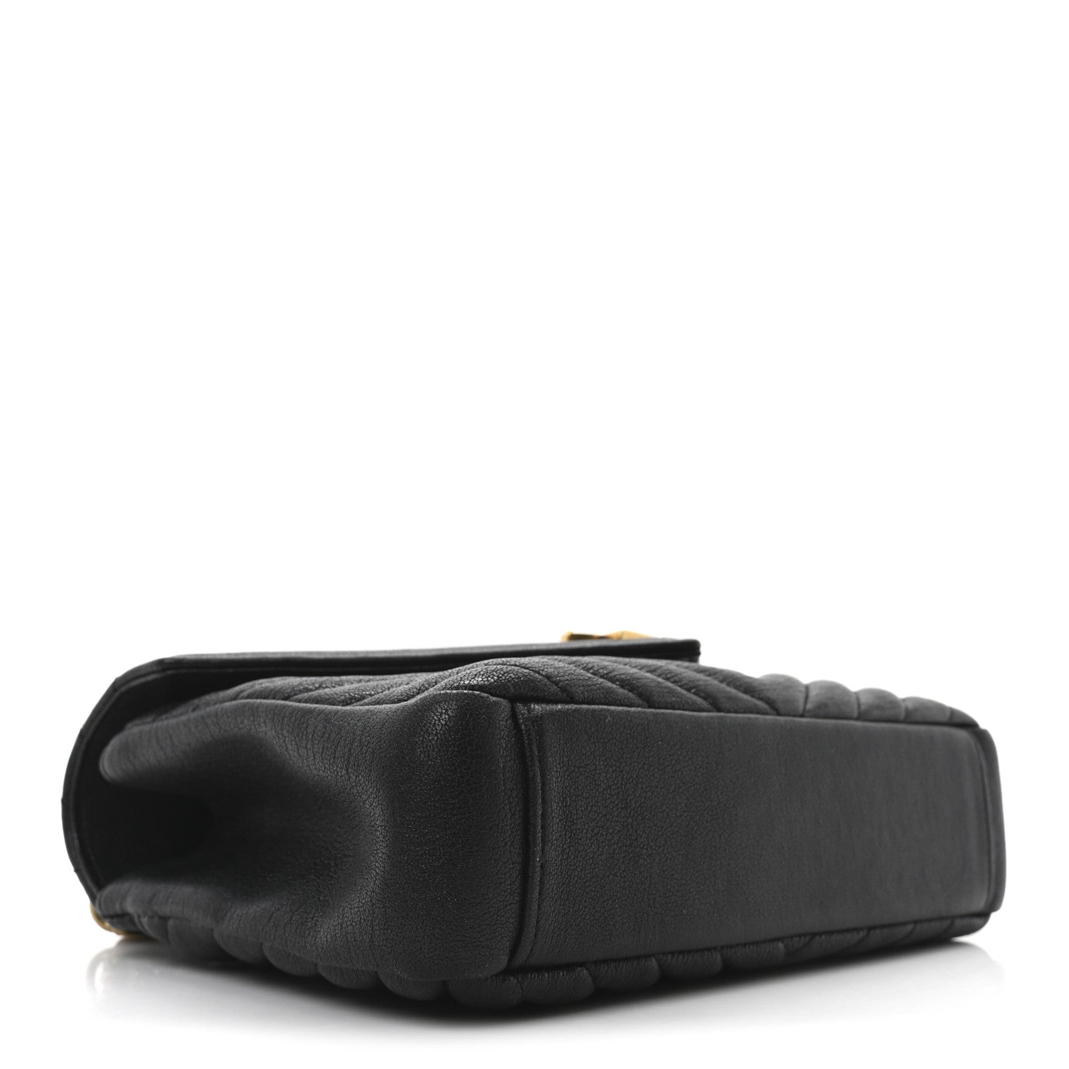 Saint Laurent Sheepskin Matelasse Chevron Monogram Medium College Bag Black 4 of 10