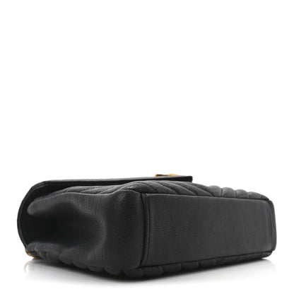 Saint Laurent Sheepskin Matelasse Chevron Monogram Medium College Bag Black 4 of 10