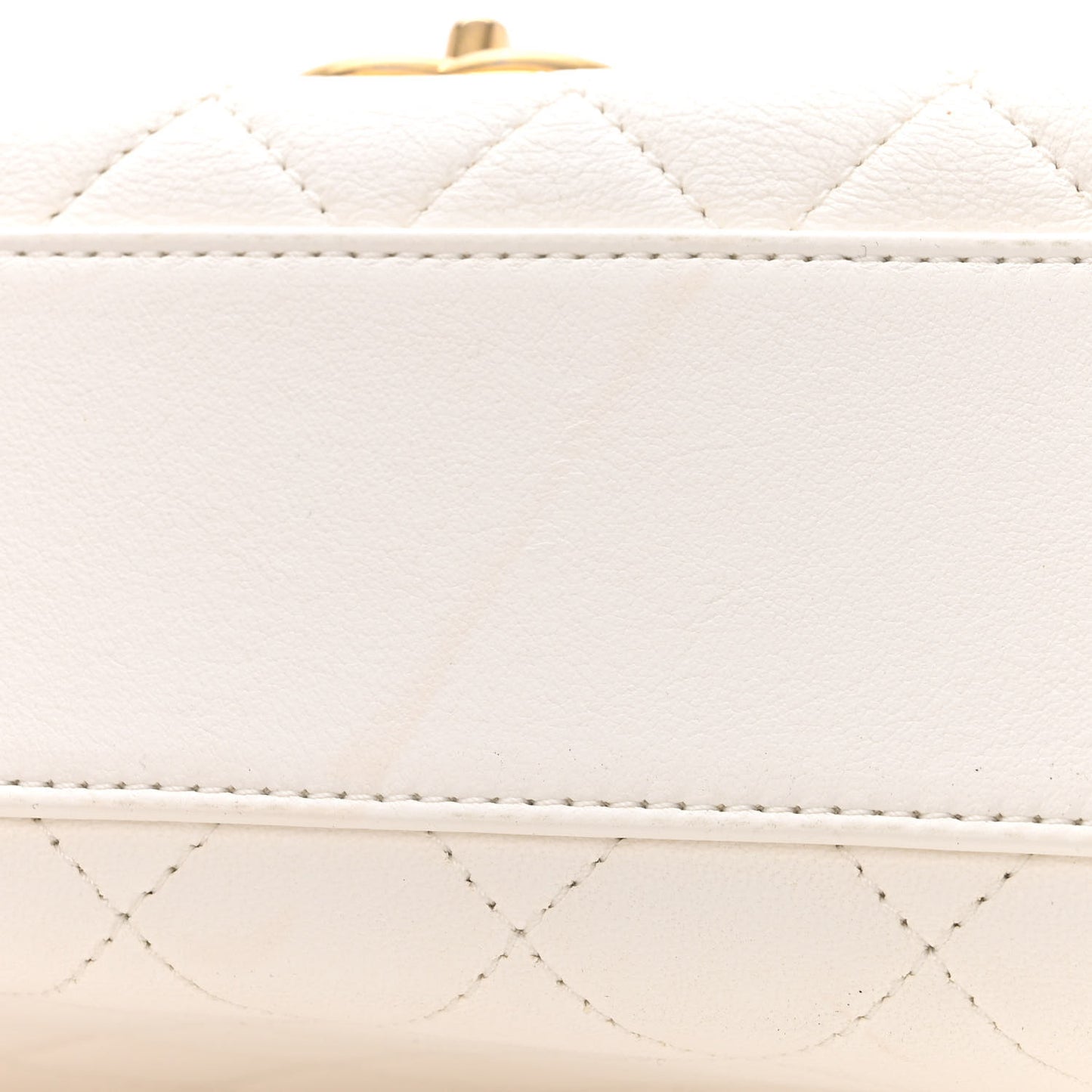 Lambskin Quilted La Parisienne Top Handle Flap White